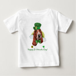 Rolig Basset Hound Guld St. Patricks Dag T Shirt