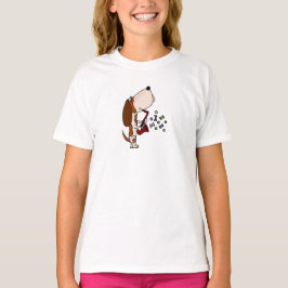 Rolig Bassethundhund som leker saxofonen T-shirt
