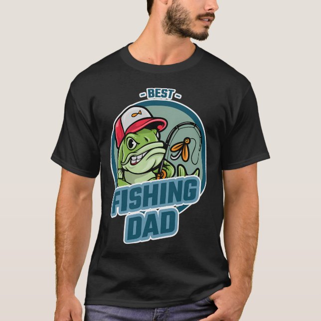 Rolig Bästa Fiskande Pappa T Shirt (Framsida)