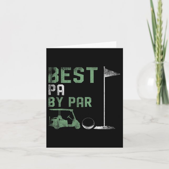 Rolig Bästa Pappa Genom Par Fars Dag Golf  Kort (Framsida)