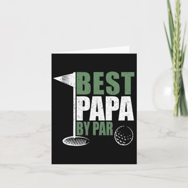 Rolig Bästa Pappa Par Fars Dag Golf Pappa Farfar Kort (Framsida)