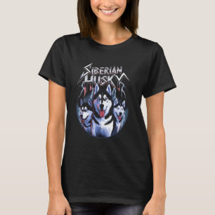 Rolig Bästa Siberian Husky Hund Pappa Heavy Metal T Shirt