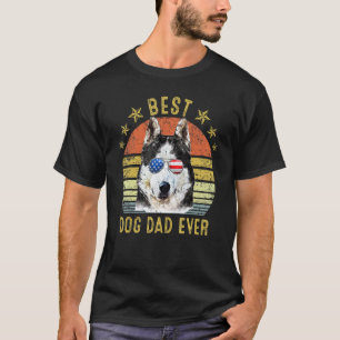 Rolig Bästa Siberian Husky Pappa Någonsin Vintage T Shirt