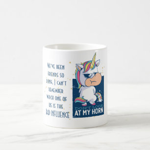 Rolig Bästa Vän Dåligt Inflytande Enhörning Kissan Kaffemugg