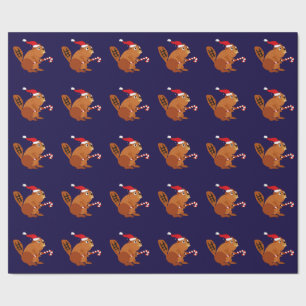 Rolig bäver i konst för Santa hattjul Presentpapper