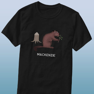 Rolig Bäver Personligt Namn T Shirt