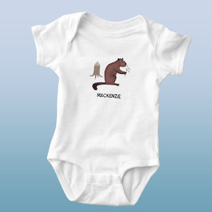 Rolig Bäver Personligt Namn T Shirt