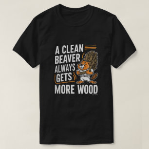 Rolig Bäver Trävaru Skämt Retro Konst T Shirt