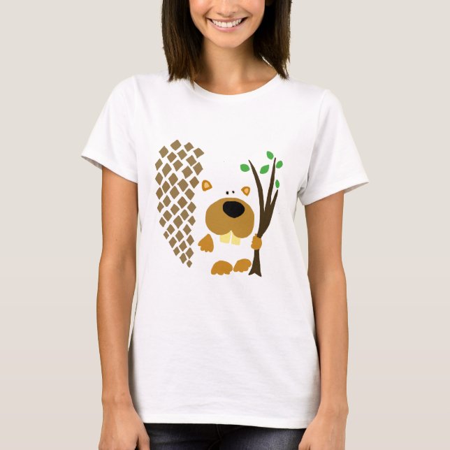 Rolig bäverabstraktkonst t-shirt (Framsida)