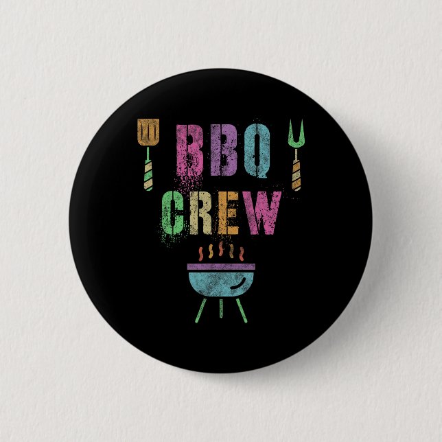 Rolig Bbq-crew Grillkock Kok Squadd Matlagning Som Knapp (Framsida)