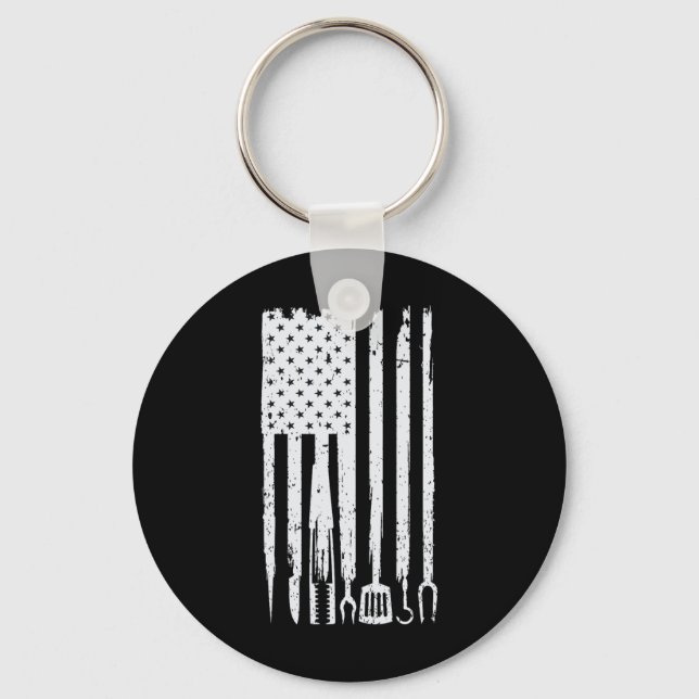 Rolig Bbq-design! För fans av rökning  Nyckelring (Framsida)