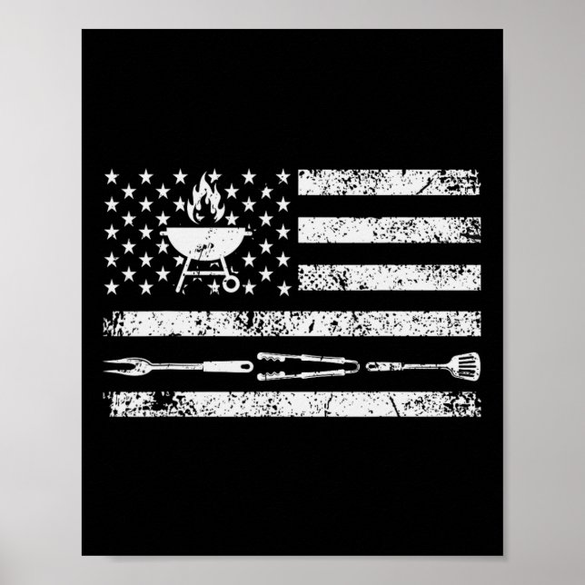 Rolig Bbq-design köttgrillning1  Poster (Framsidan)