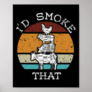 Rolig Bbq-fest Rökare Jag Skulle Röka Den Till Pap Poster