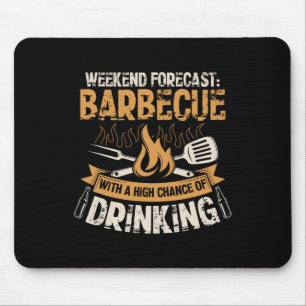 Rolig BBQ Grill Chef Grillmästare Rbecue Älskare Musmatta