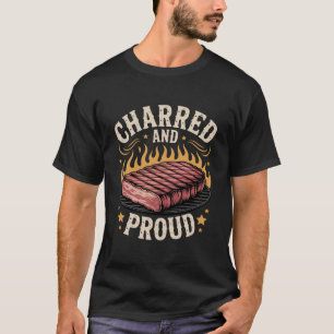 Rolig BBQ Grill Mästare Bränd Stolt T Shirt