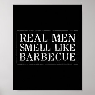 Rolig Bbq Grillning Present T Tröja Riktiga Män Lu Poster