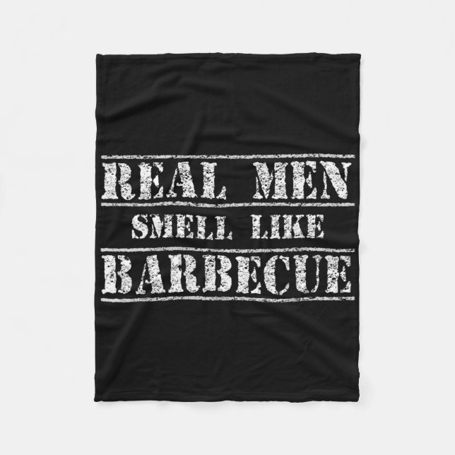 Rolig Bbq Grillning Present Tröja Riktiga Män Lukt Fleecefilt (Framsidan)