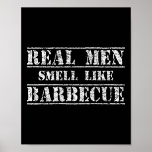 Rolig Bbq Grillning Present Tröja Riktiga Män Lukt Poster