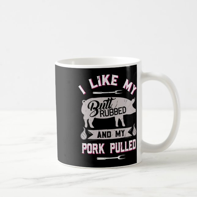 Rolig Bbq Grillningscitat Gris Pulled Pork  Kaffemugg (Höger)