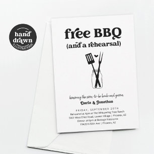 Rolig BBQ-inbjudan till förfest för bröllop Inbjudningar