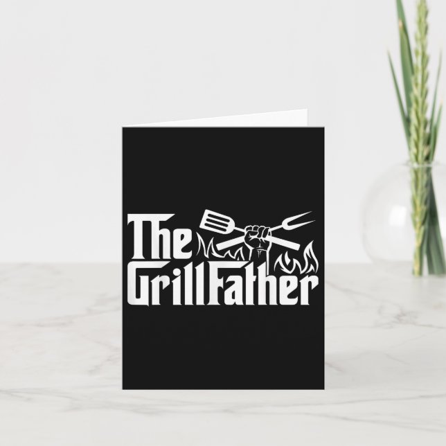 Rolig Bbq Pappa Retro Grill Pappa Mäns Fars Dag  Kort (Framsida)
