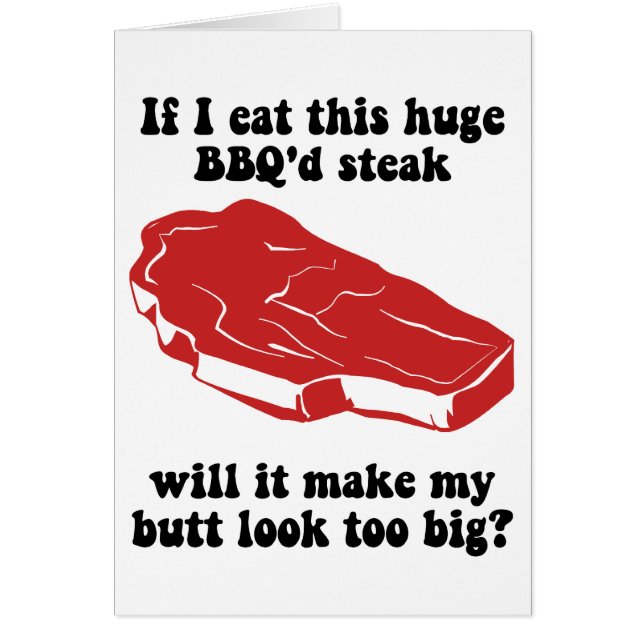 Rolig BBQ-Steak Hälsningskort (Framsidan)