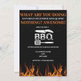 Rolig BBQ-träpartaj Inbjudningar