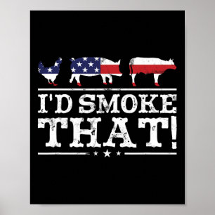 Rolig Bbq-tröja Jag Skulle Röka Den Köttet Pitmast Poster