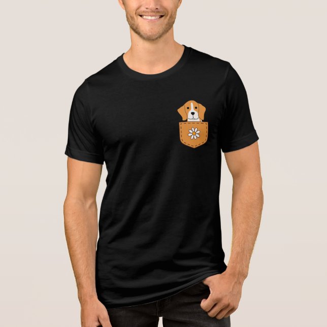 Rolig Beagelhund i fickan T Shirt (Framsida)