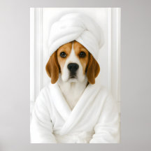 Rolig Beagle Badrumstryck, Beagle I Badrumsmantel