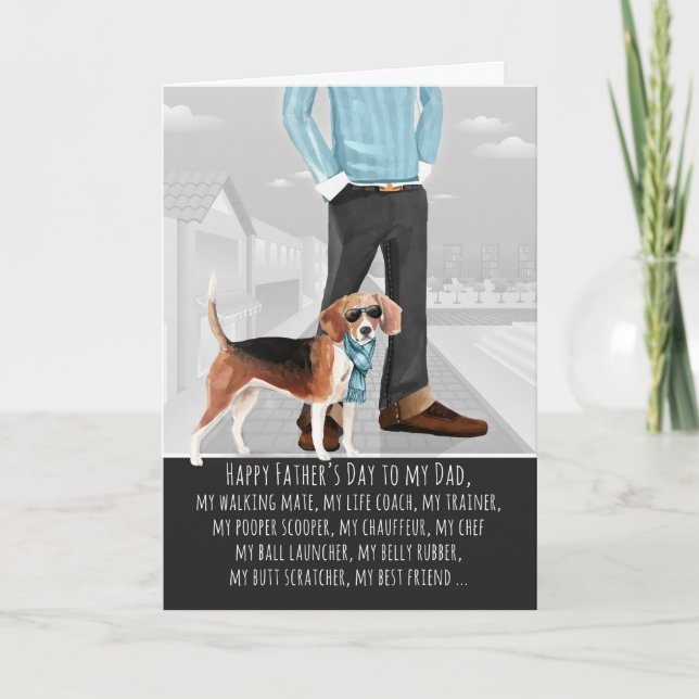 Rolig Beagle från Pappadagen Kort (Framsida)