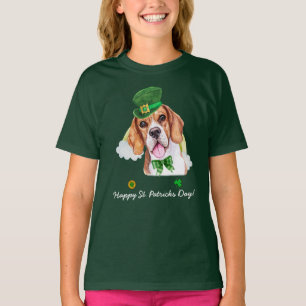 Rolig Beagle Guld St. Patricks Dag T Shirt