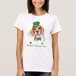 Rolig Beagle Guld St. Patricks Dag T Shirt