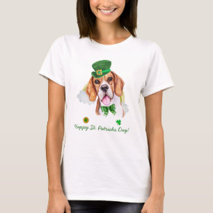 Rolig Beagle Guld St. Patricks Dag T Shirt