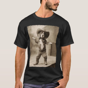 Rolig Beagle Hund Dum Cowboy T Shirt