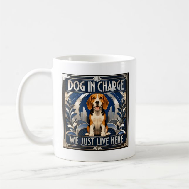 Rolig Beagle Hund Kör Huset Kaffe Kopp - Mugg (Vänster)