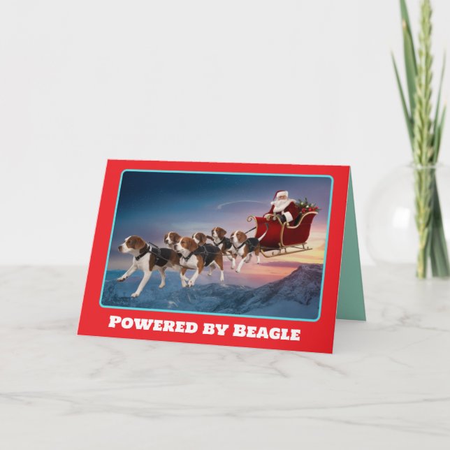 Rolig Beagle jul firande Kort (Framsida)