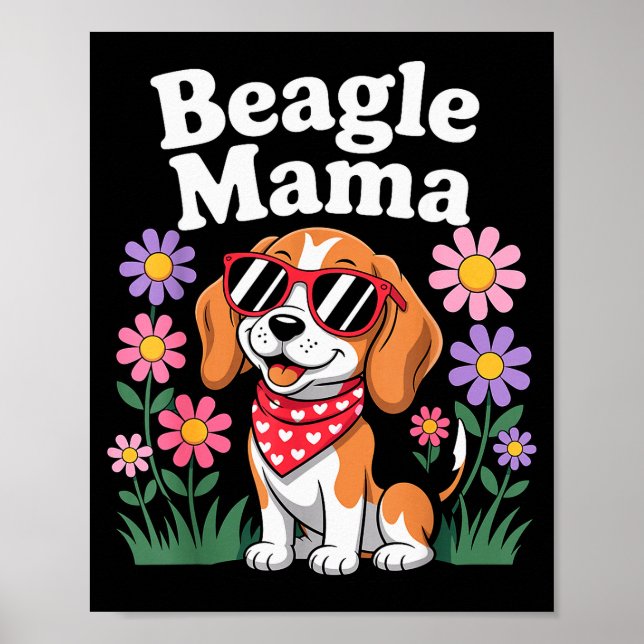 Rolig Beagle-konst för kvinnor flickor mamma Beagl Poster (Framsidan)