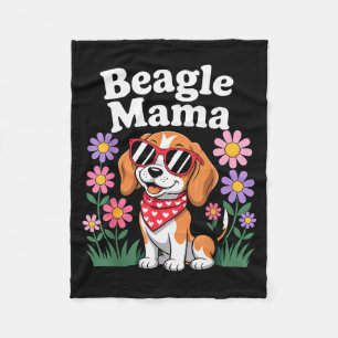Rolig Beagle-konst för kvinnor tjejer Mamma Beagle Fleecefilt
