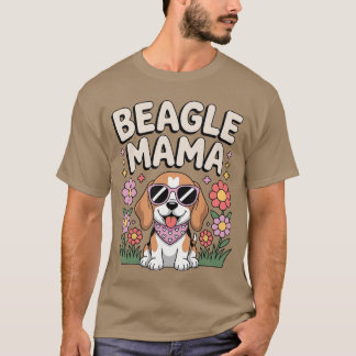 Rolig Beagle-konst för kvinnor tjejer mamma Beagle T Shirt