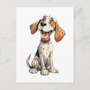 Rolig Beagle Tecknad Film Vykort