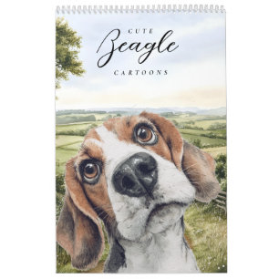 Rolig Beagle Tecknad Hund Kalender