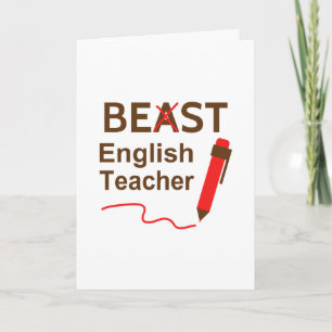 Rolig beast eller bäst engelsk lärare tack kort