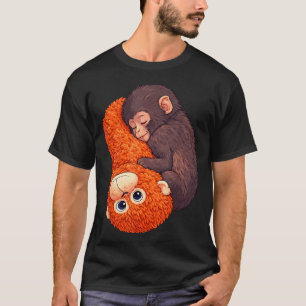 Rolig bebis apa slår söt djur män kvinnor barn t shirt