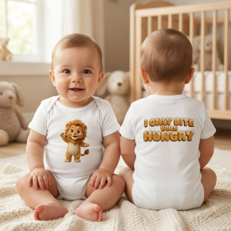 Rolig Bebis Lejon Bodysuit - Jag Biter Endast När T Shirt