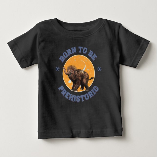 Rolig Bebis Mammut Förhistorisk Födelsedag T Shirt (Framsida)