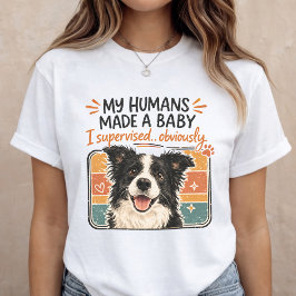 Rolig Bebisannonsering Hund Graviditet Avslöjande T Shirt