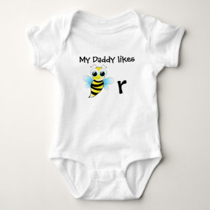 Rolig bebisbibodysuit. Min pappa gillar beer. Tee Shirt