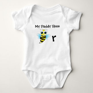 Rolig bebisbibodysuit. Min pappa gillar beer. Tee Shirt