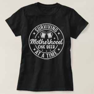 Rolig Beer Grafik T-shirt – Överleva Moderskapet